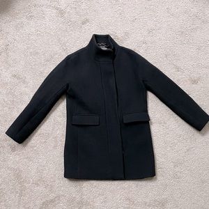 JCrew Stadium Cloth Cocoon Coat, Black, Size 4